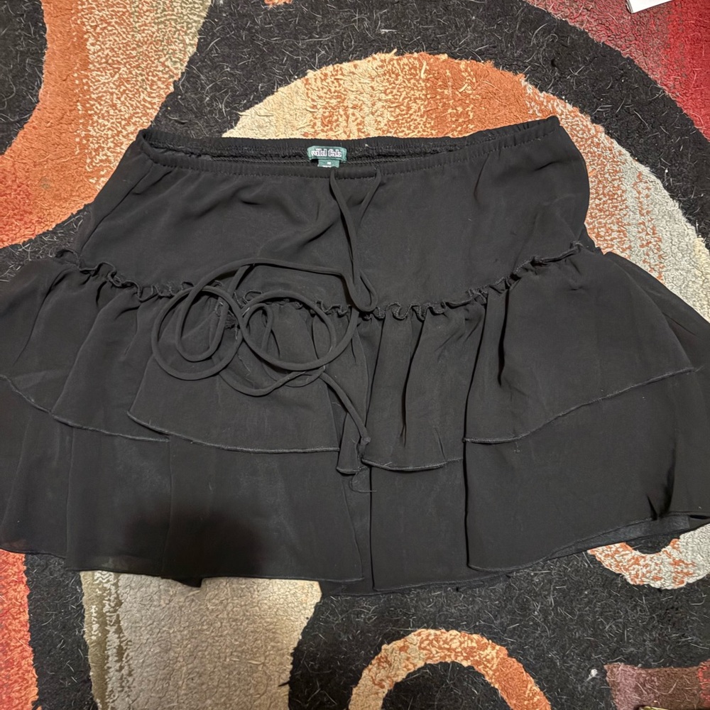 Wild Fable Black Tiered Mini Skirt